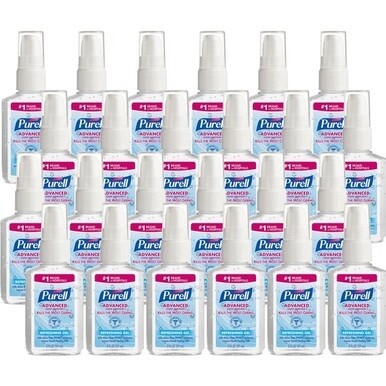 PURELL&amp;reg; Advanced Hand Sanitizer Gel - 2 fl oz (59.1 mL) - Pump Bottle Dispenser - Kill Germs - Hand - Moisturizing - Clear - 24 / Carton