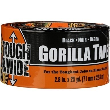Gorilla Tough &amp; Wide Tape - 25 yd Length x 2.88&quot; Width - 1 Each - Black