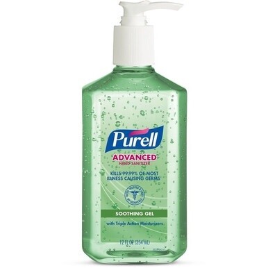 PURELL&amp;reg; Hand Sanitizer Gel - 12 fl oz (354.9 mL) - Pump Bottle Dispenser - Kill Germs - Hand, Skin - Clear - Non-sticky, Residue-free - 1 Each