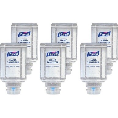 PURELL&amp;reg; Advanced Hand Sanitizer Gel Refill - Clean Scent - 15.2 fl oz (450 mL) - Push Pump Dispenser - Kill Germs - Hand, Skin - Clear - Dye-free, Refillable, Unscented - 6 / Carton
