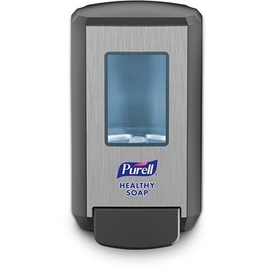 PURELL&amp;reg; CS4 Soap Dispenser - Manual - 1.32 quart Capacity - Site Window, Wall Mountable, Durable - Gray - 1 / Carton