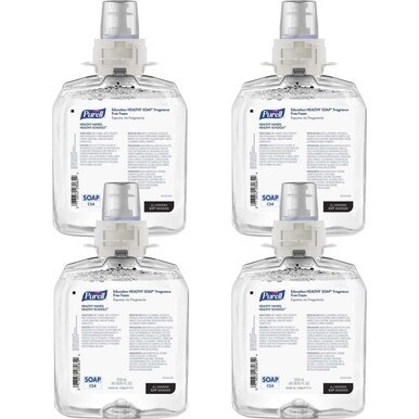 PURELL&amp;reg; CS4 Education HEALTHY SOAP Fragrance Free Foam Refill - Fragrance-free ScentFor - 42.3 fl oz (1250 mL) - Dirt Remover, Kill Germs - Hand, Skin, School - Moisturizing - Dye-free - 4 / Carto