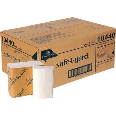 Safe-T-Gard&amp;reg; Door Tissue Dispenser Refill - 4" x 10" - White - 200 Per Pack - 40 / Carton