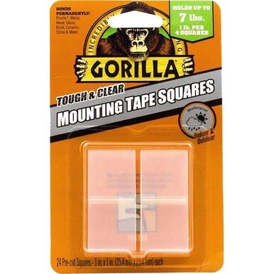 Gorilla Tough &amp; Clear Mounting Squares - 1" Length x 1" Width - 1 / Pack - Clear