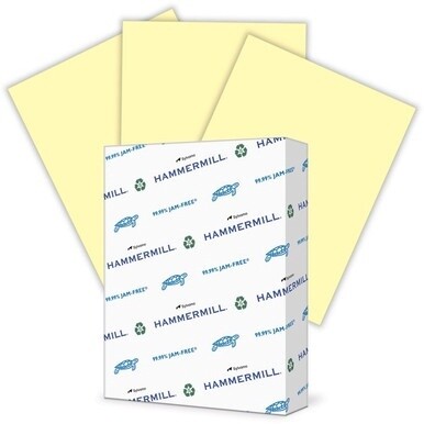 Hammermill Colors Recycled Copy Paper - Canary - 96 Brightness - Letter - 8 1/2" x 11" - 24 lb Basis Weight - Smooth - 500 / Ream - SFI - Jam-free, Acid-free - Canary
