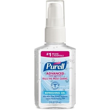 PURELL&amp;reg; Advanced Hand Sanitizer Gel - 2 fl oz (59.1 mL) - Pump Bottle Dispenser - Kill Germs - Hand - Clear - 1 Each