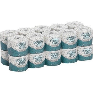 Angel Soft Professional Series Embossed Toilet Paper - 2 Ply - 4&quot; x 4.05&quot; - 450 Sheets/Roll - White - Soft - For Washroom, Office Building - 20 / Carton