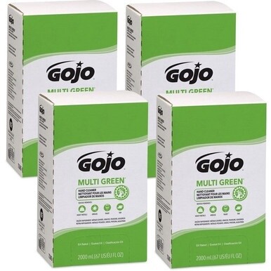 Gojo&amp;reg; Multi Green Hand Cleaner - Citrus ScentFor - 67.6 fl oz (2 L) - Soil Remover, Dirt Remover, Kill Germs - Hand - Green - Non-abrasive - 4 / Carton