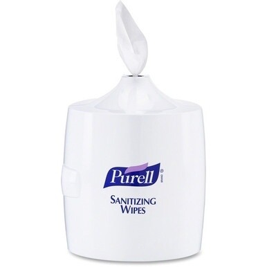 PURELL&amp;reg; Sanitizing Wipes Wall Mount Dispenser - 1200 x Wipe - Plastic - White - Durable - 1 Each