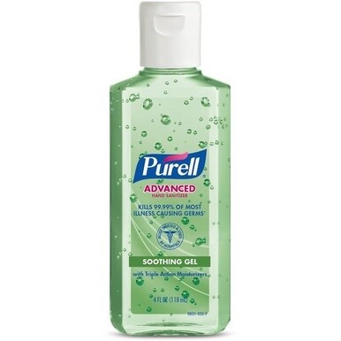 PURELL&amp;reg; Advanced Hand Sanitizer Gel - Floral Scent - 4 fl oz (118.3 mL) - Squeeze Bottle Dispenser - Kill Germs - Hand - Moisturizing - Green - Non-sticky, Residue-free, Moisturizing - 1 Each
