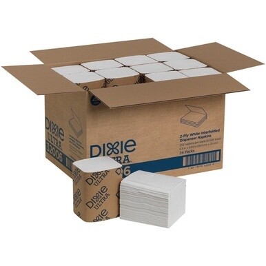 Dixie Ultra&amp;reg; Interfold Napkin Dispenser Refill - 2 Ply - Interfolded - White - Soft, Absorbent, Chlorine-free - 250 Per Bundle - 24 / Carton
