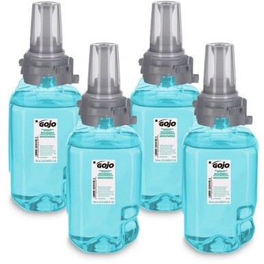 Gojo&amp;reg; ADX-7 Dispenser Refill Botanical Foam Soap - Botanical ScentFor - 23.7 fl oz (700 mL) - Pump Bottle Dispenser - Skin, Hand - Moisturizing - Emerald Green - Rich Lather, Bio-based - 4 / Carto