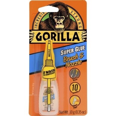 Gorilla Brush &amp; Nozzle Super Glue - 0.35 oz - 1 Each - Clear