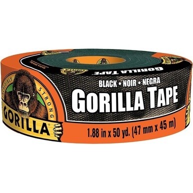 Gorilla Black Tape - 50 yd Length x 1.88&quot; Width - 1 Roll - Black