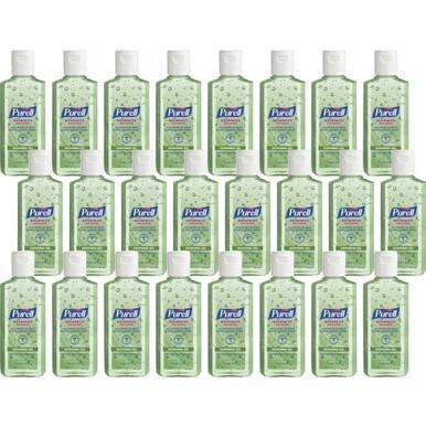 PURELL&amp;reg; Hand Sanitizer Gel - Floral Scent - 4 fl oz (118.3 mL) - Squeeze Bottle Dispenser - Kill Germs - Hand - Moisturizing - Green - Non-sticky, Residue-free, Moisturizing - 24 / Carton