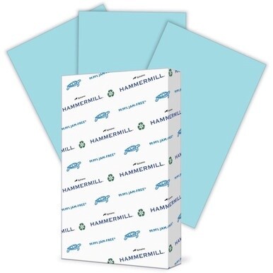 Hammermill Colors Recycled Copy Paper - Blue - Legal - 8 1/2" x 14" - 20 lb Basis Weight - Smooth - 500 / Ream - Sustainable Forestry Initiative (SFI) - Jam-free - Blue
