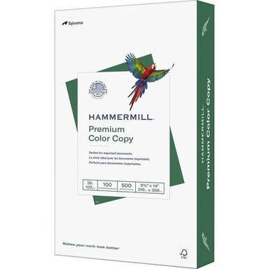 Hammermill Premium Color Copy Paper - White - 100 Brightness - Legal - 8 1/2" x 14" - 28 lb Basis Weight - Ultra Smooth - 1 / Ream - White