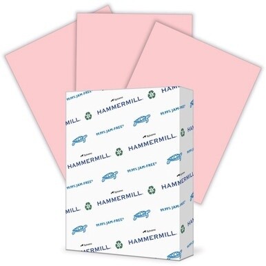 Hammermill Colors Recycled Copy Paper - Pink - Letter - 8 1/2" x 11" - 24 lb Basis Weight - Smooth - 500 / Ream - SFI - Jam-free, Acid-free - Pink