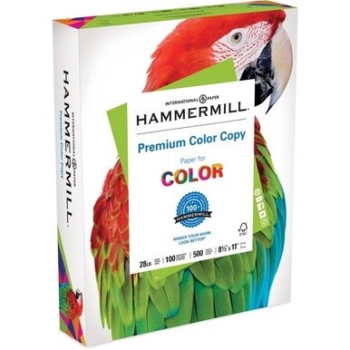 Hammermill Premium Color Copy Paper - White - 100 Brightness - Letter - 8 1/2" x 11" - 28 lb Basis Weight - 8 / Carton - High Brightness, Heavyweight - White