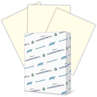 Hammermill Colors Recycled Copy Paper - Cream - Letter - 8 1/2" x 11" - 20 lb Basis Weight - Smooth - 500 / Ream - Sustainable Forestry Initiative (SFI) - Archival-safe, Acid-free, Jam-free - Cream