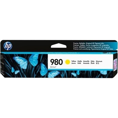 HP 980 (D8J09A) Original Inkjet Ink Cartridge - Single Pack - Yellow - 1 Each - 6600 Pages