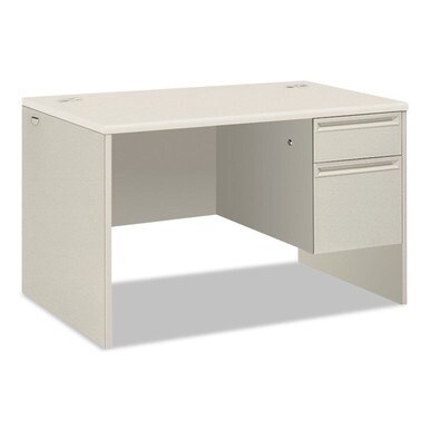 38000 Series Right Pedestal Desk, 48&quot; x 30&quot; x 30&quot;, Light Gray/Silver