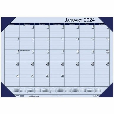House of Doolittle Ecotones Compact Calendar Desk Pads - Julian Dates - Monthly - 1 Year - January 2024 - December 2024 - 1 Month Single Page Layout - 22" x 17" Sheet Size - 2.88" x 2.13" Block - Desk