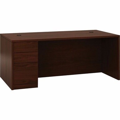 HON 10500 H105896L Pedestal Desk - 72&quot; x 36&quot;29.5&quot; - 3 x Box, File Drawer(s)Left Side - Flat Edge - Finish: Mahogany