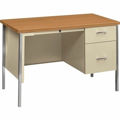 HON 34000 H34002R Desk - 45.3&quot; x 24&quot;29.5&quot; - 2 x Box, File Drawer(s)Right Side - Material: Steel - Finish: Harvest, Putty