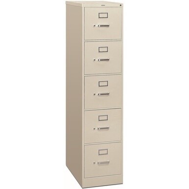 HON 310 H315 File Cabinet - 15&quot; x 26.5&quot;60&quot; - 5 Drawer(s) - Finish: Light Gray