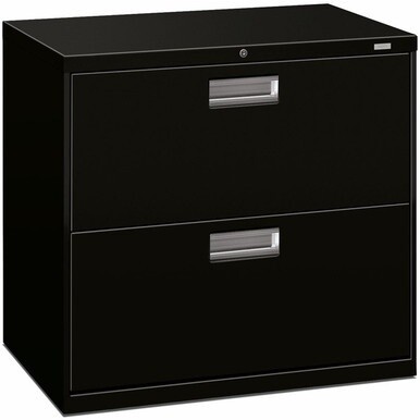 HON Brigade 600 H672 Lateral File - 30&quot; x 18&quot;28.4&quot; - 2 Drawer(s) - Finish: Black