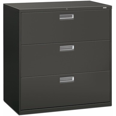 HON Brigade 600 H693 Lateral File - 42&quot; x 18&quot;40.9&quot; - 3 Drawer(s) - Finish: Charcoal
