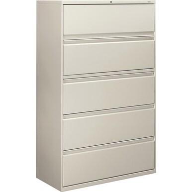 HON Brigade 800 H895 Lateral File - 42&quot; x 18&quot;67&quot; - 5 Drawer(s) - Finish: Light Gray