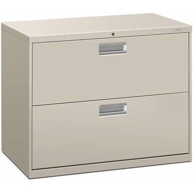 HON Brigade 600 H682 Lateral File - 36&quot; x 18&quot;28.4&quot; - 2 Drawer(s) - Finish: Light Gray