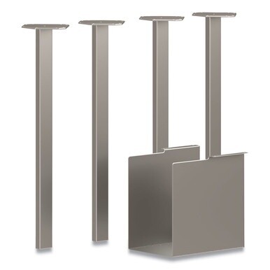 Coze Writing Desk Post Legs with U-Storage Compartment, 5.75&quot; x 28&quot;, Silver, 4 Legs/Set
