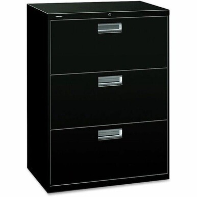 HON Brigade 600 H673 Lateral File - 30&quot; x 18&quot;40.9&quot; - 3 Drawer(s) - Finish: Black
