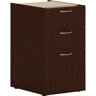 HON Mod HLPLPSBBF Pedestal - 15&quot; x 20&quot;28&quot; - 3 x Box, File Drawer(s) - Finish: Traditional Mahogany, Laminate
