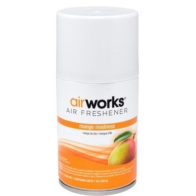 Hospeco AirWorks Metered Aerosol Air Fresheners - Spray - 600 ft?É?í?¢‚Ç¨?°?É‚Äö?Ç¬? - 7 fl oz (0.2 quart) - Mango Madness - 30 Day - 12 / Carton - Wall Mountable