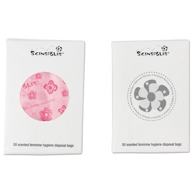 Scensibles Personal Disposal Bags, 3.38&quot; x 9.75&quot;, Pink, 50 Bags/Box, 24 Boxes/Carton