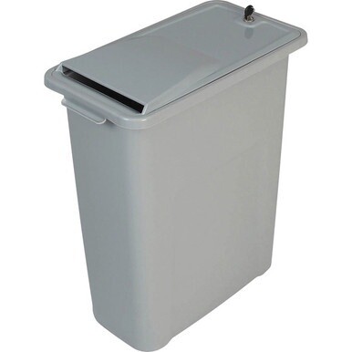 HSM 24&quot; Lockable Shredder Bin - Tamper Proof Lid - Executive Gray