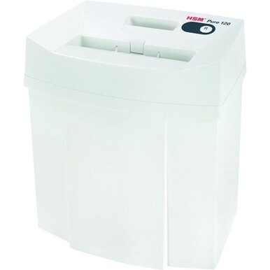 HSM Pure 120 - 5/32&quot; x 1&quot; - Particle Cut - 6 Per Pass - for shredding Staples, Paper, Paper Clip, Credit Card - 0.156&quot; x 1&quot; Shred Size - P-4/T-4/E-3/F-1 - 8.86&quot; Throat - 5.30 gal Wastebin Capacity - W