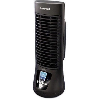 Honeywell QuietSet Slim Mini Tower Fan - 4 Speed - Variable Speed Control, Oscillating, Timer-off Function, Energy Efficient - 13&quot; Height x 4.7&quot; Width - Black