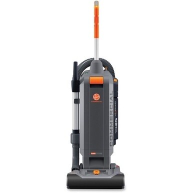 Hoover HushTone 13Plus Upright Vacuum - 1200 W Motor - Bagged - Filter, Nozzle, Brushroll - 13&quot; Cleaning Width - 40 ft Cable Length - 96&quot; Hose Length - HEPA - 12 V DC - 10 A - 69 dB Noise - Gray