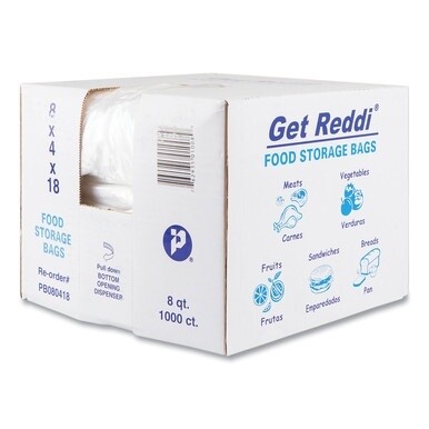 Food Bags, 8 qt, 0.85 mil, 8&quot; x 18&quot;, Clear, 1,000/Carton