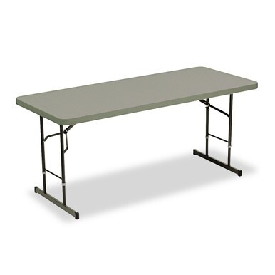 IndestrucTable Classic Adjustable-Height Folding Table, Rectangular, 72&quot; x 30&quot; x 25&quot; to 35&quot;, Charcoal