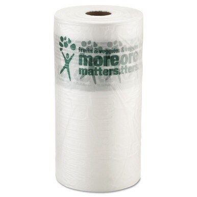 Produce Bags, 9 microns, 10" x 15", Clear, 1,400 Bags/Roll, 4 Rolls/Carton