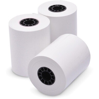 ICONEX NCR Paper Thermal POS Grade 165&#39; Register Rolls - 2 1/4&quot; x 165 ft - Clear - 3 / Pack - White