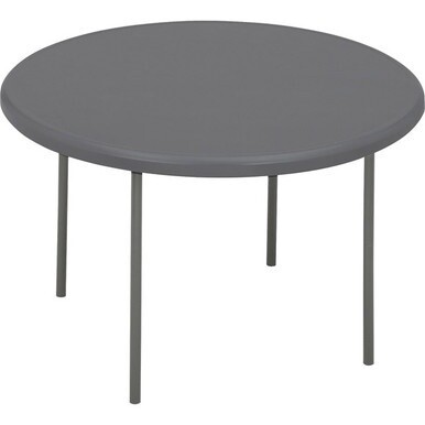 Iceberg IndestrucTable TOO 1200 Series Round Folding Table - For - Table TopRound Top - Contemporary Style x 1&quot; Table Top Thickness x 48&quot; Table Top Diameter - 29&quot; Height - Assembly Required - Charcoal