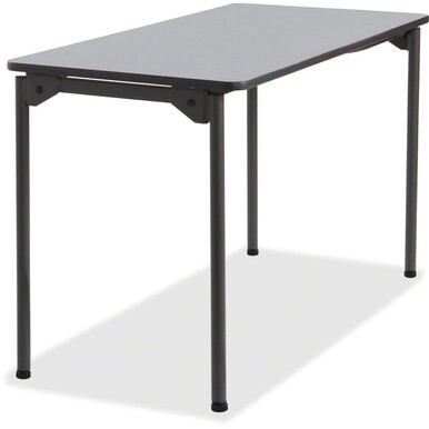 Iceberg Maxx Legroom Wood Folding Table - For - Table TopMelamine Rectangle Top - Four Leg Base - 4 Legs x 24&quot; Table Top Width x 48&quot; Table Top Depth x 0.75&quot; Table Top Thickness - 29&quot; Height - Gray - 1
