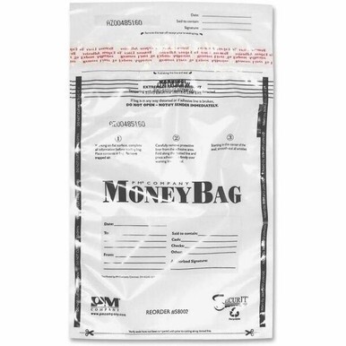 ICONEX 9x12 Disposable Deposit Bags - 9&quot; Width x 12&quot; Length - Clear - Plastic - 100/Pack - Money